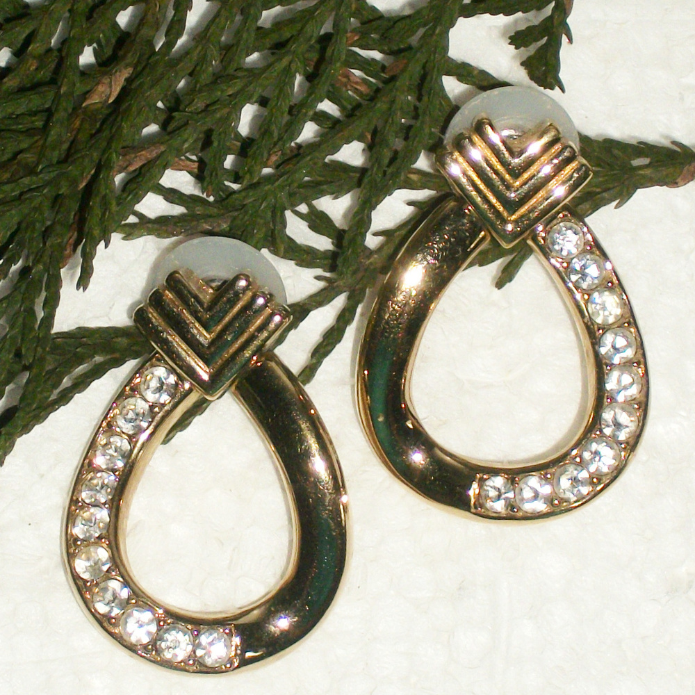 HP❄️Vintage SAI Art Deco Dangle Earrings 10 Stone